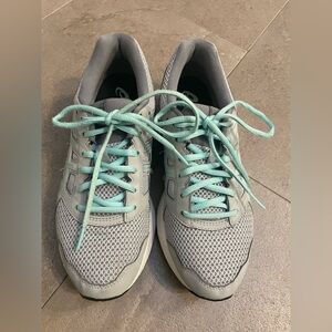 Asics Amplifoam Women's Athletic Shoes in Gray and Teal